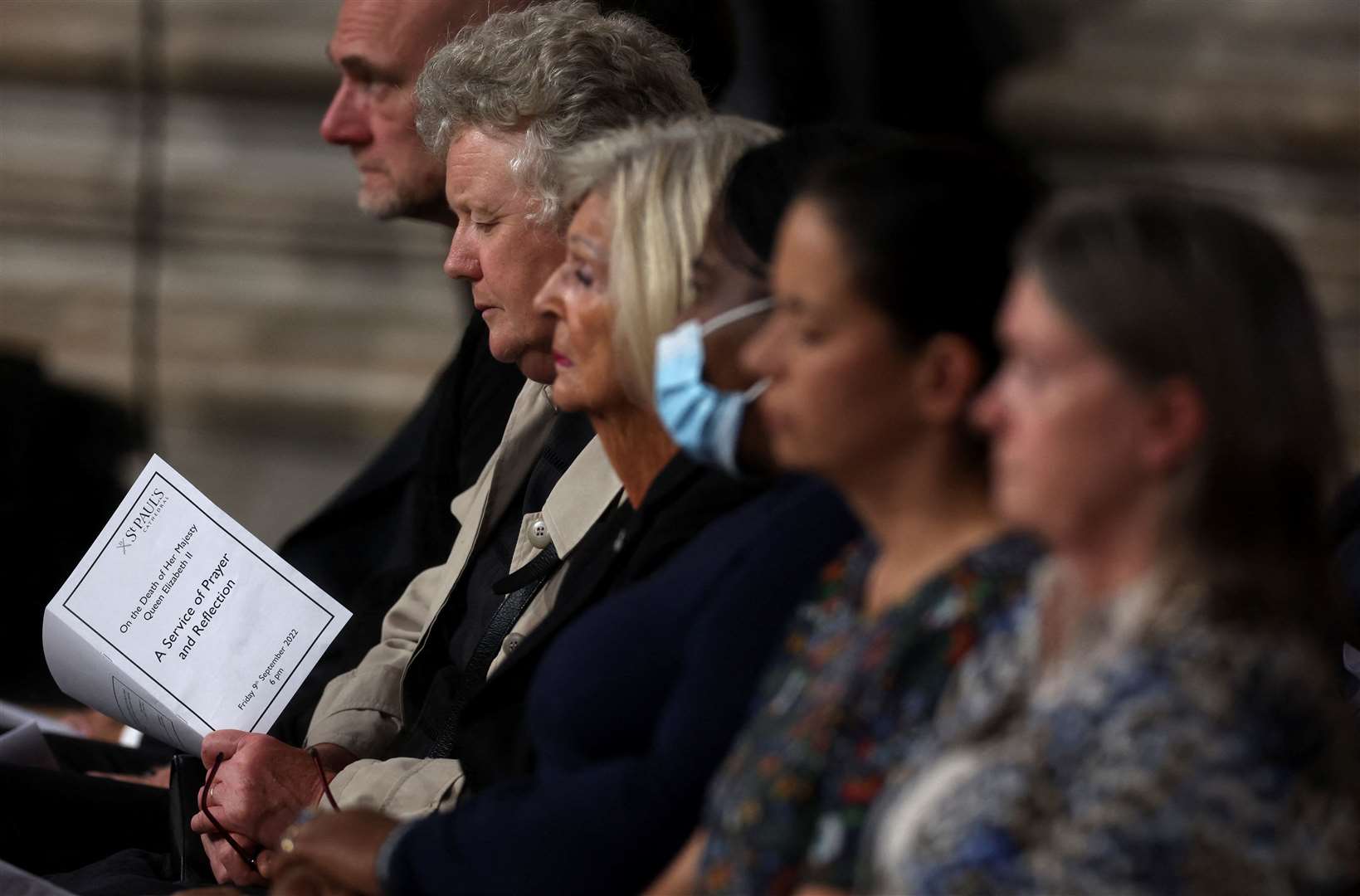 Members of the public attend the Service of Prayer and Reflection at St Paul’s Cathedral (Paul Childs/PA)