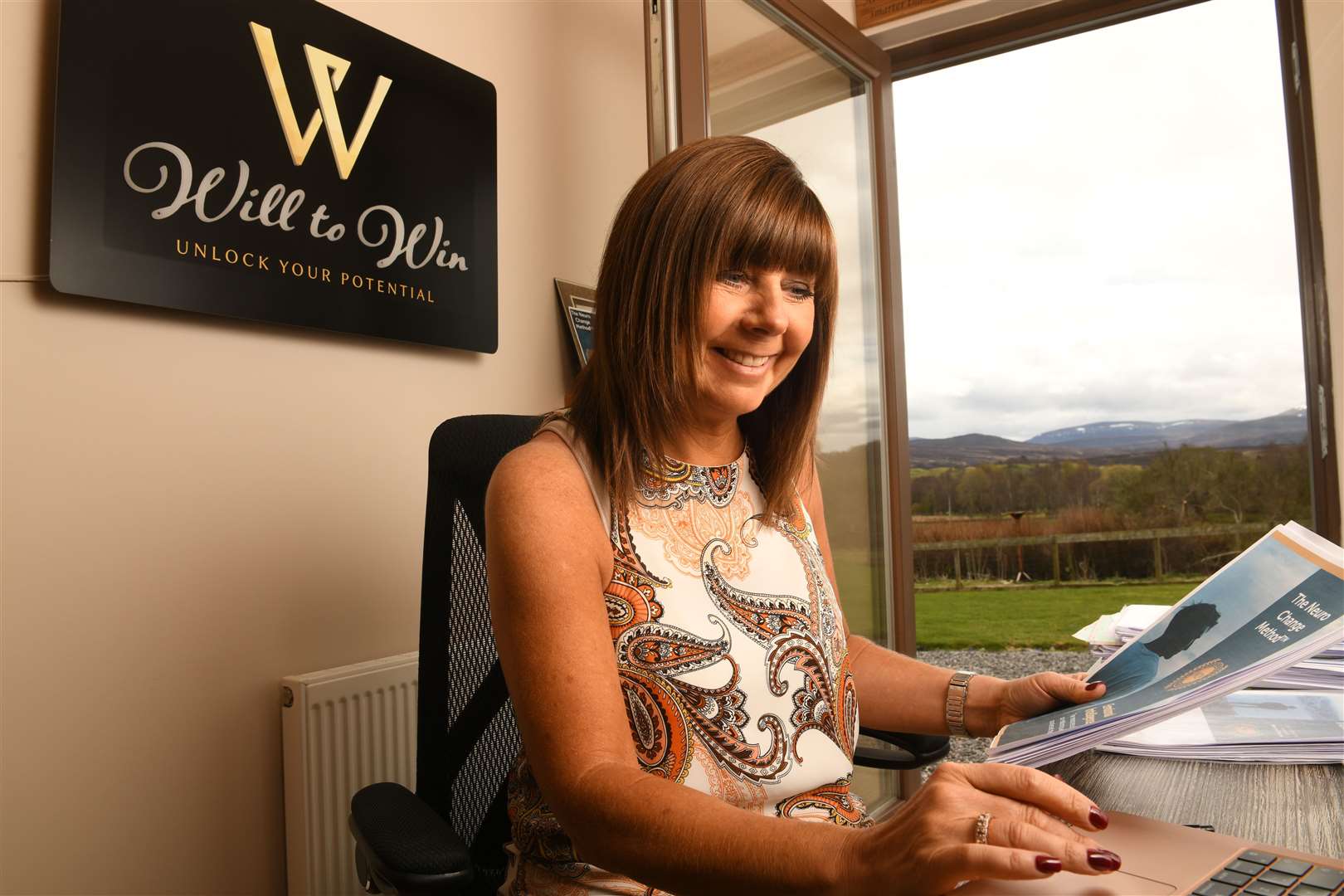 Clare Humphreys, Owner of Will to Win at her desk. Picture: James Mackenzie.