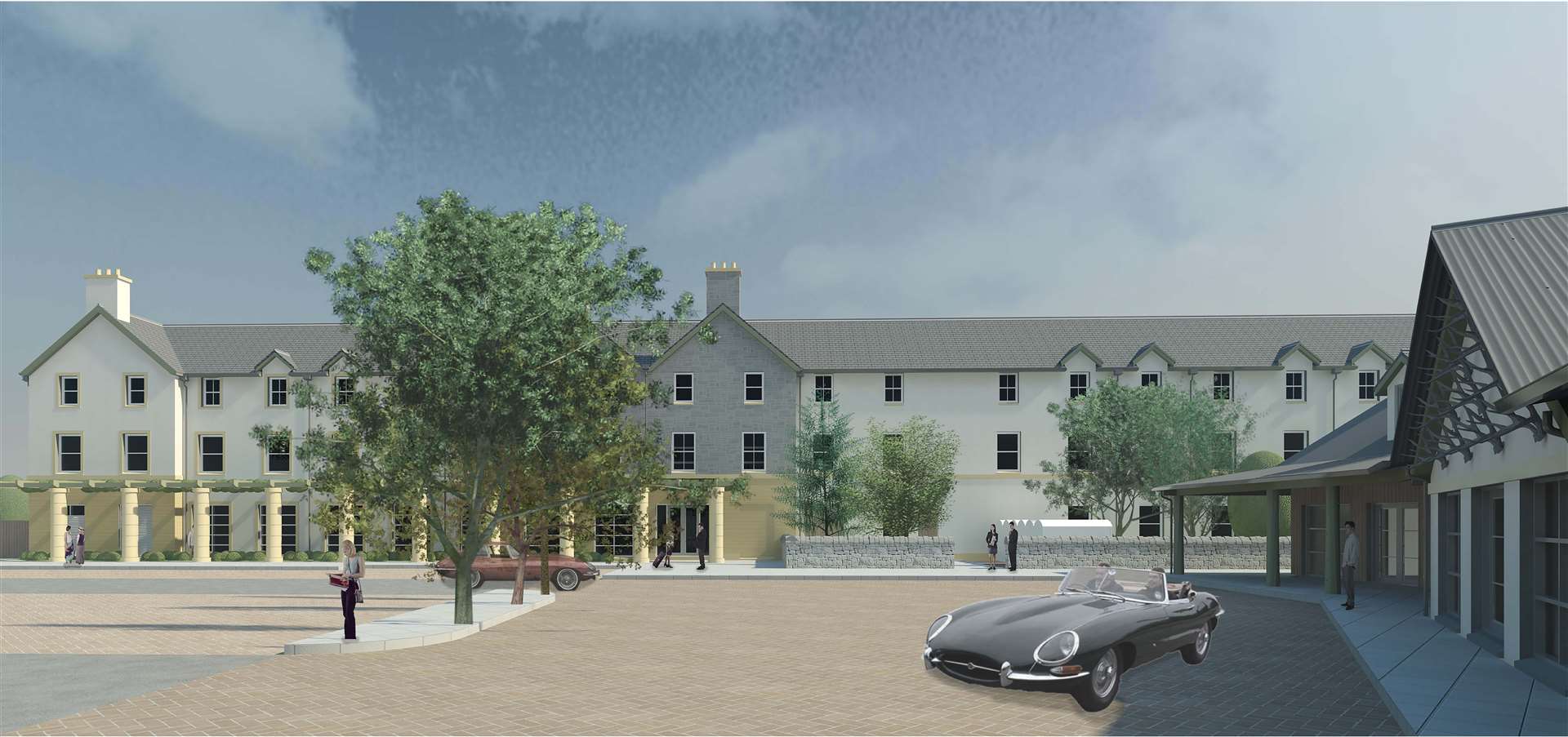 An artist's impression of the planned retail village and hotel at Tomatin.