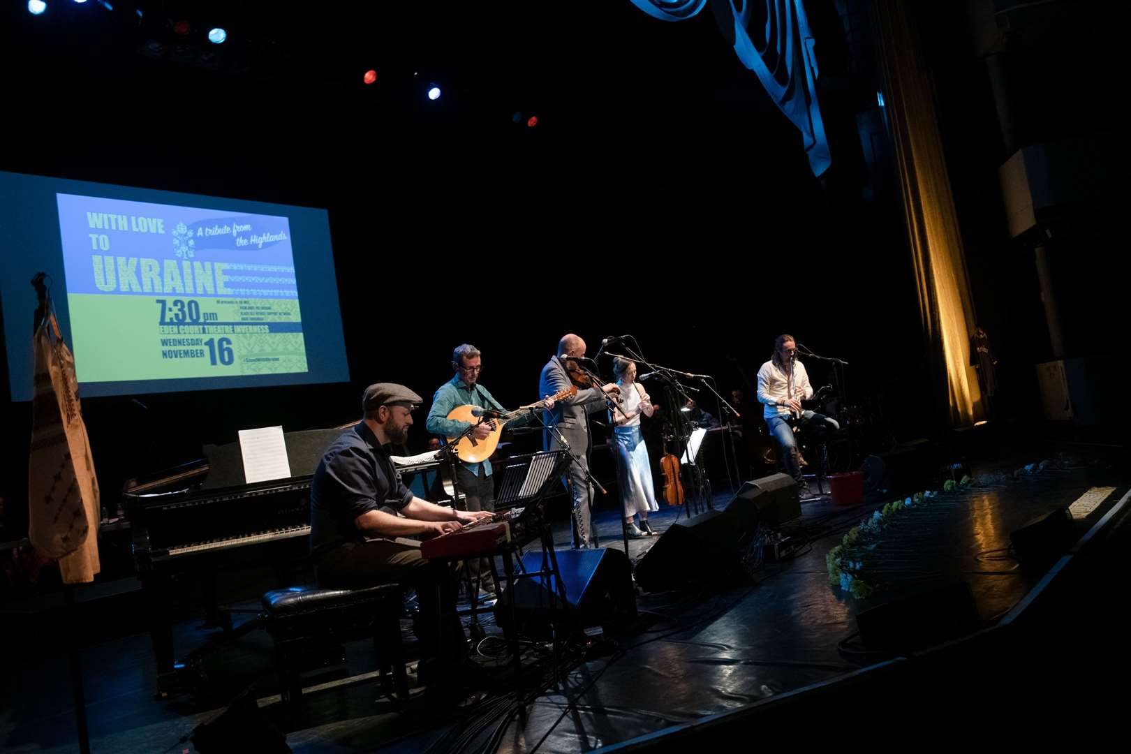 One of the moving pieces played by – from left – Hamish Napier, Eamon Doorley, Duncan Chisholm, Julie Fowlis and Ross Ainslie – just before the interval was their version of Runrig's Hearts Of Olden Glory. Picture: Callum Mackay