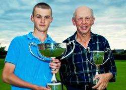 Freddie Brown (left) and Patrick Tomisson with their trophies.