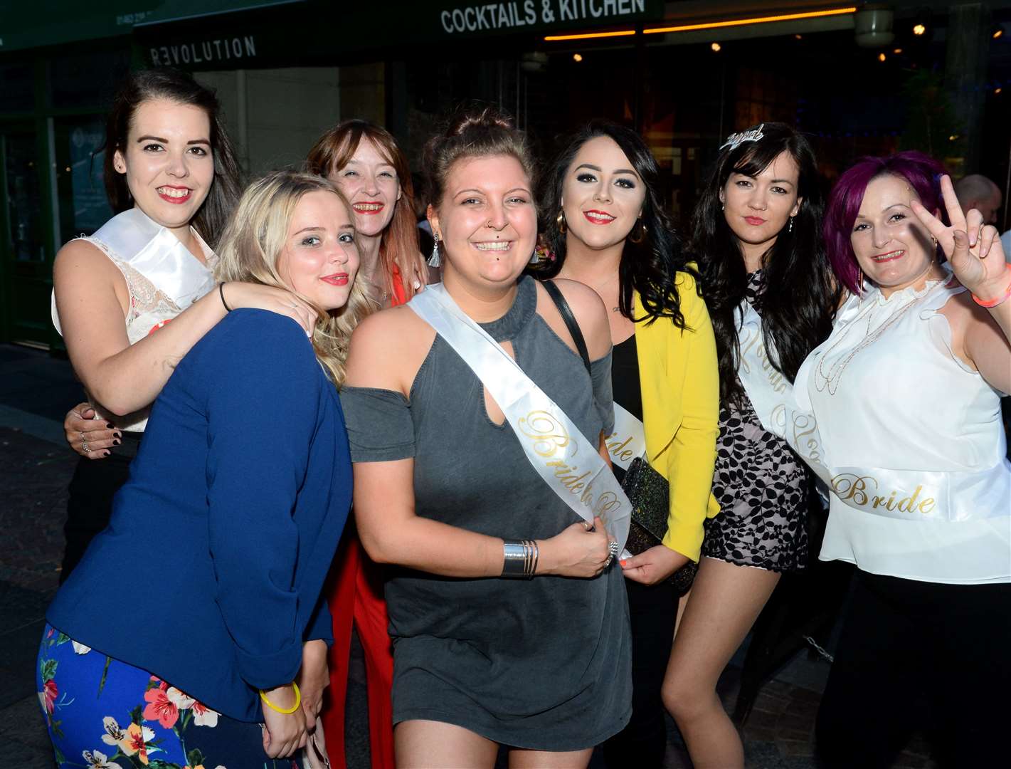 Tamaryne Urquhart(centre) on her hen night..Picture: Gary Anthony.