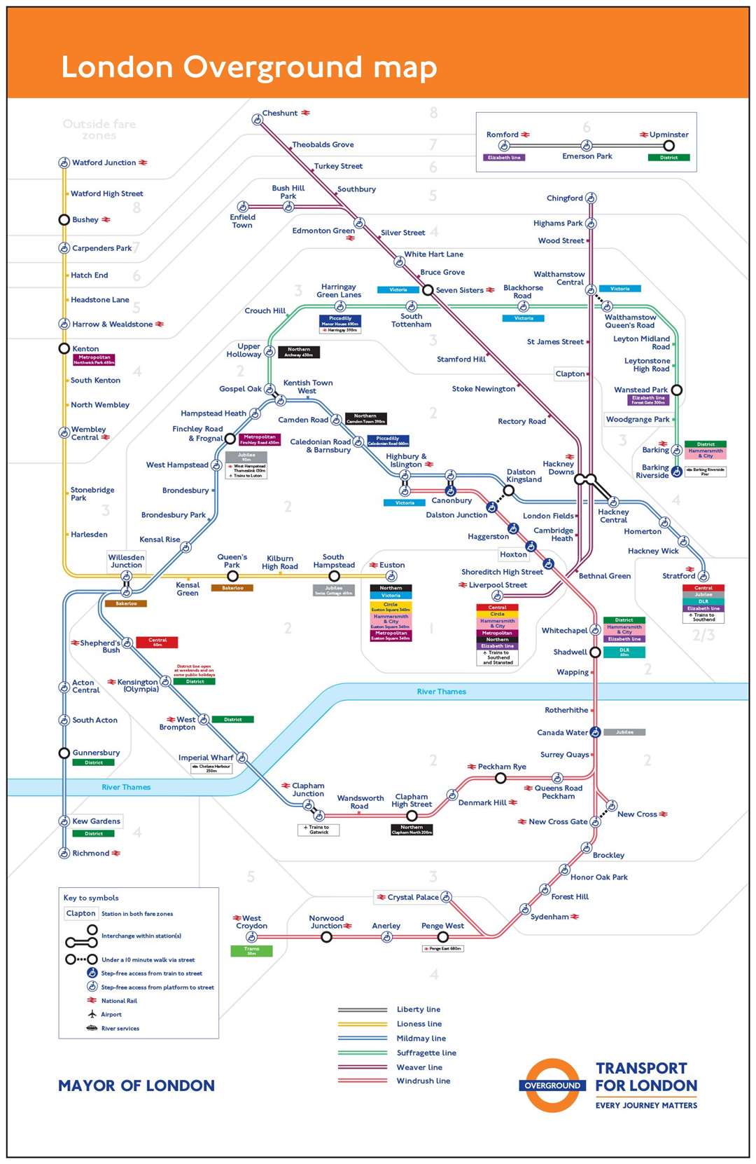 The new London Overground map (Transport for London)