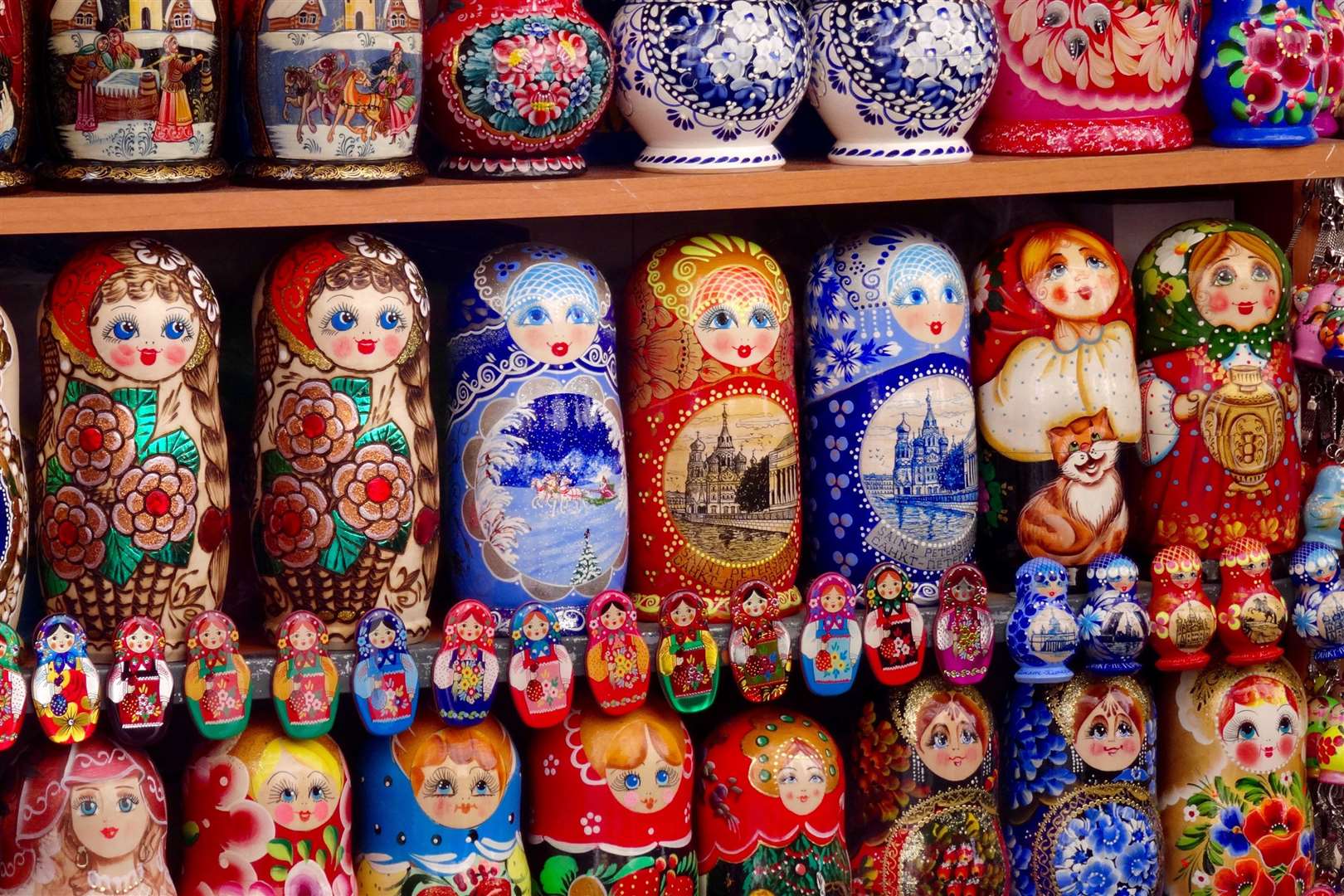Matryoshka dolls on sale in St Petersburg. Picture: PA Photo/Ed Elliot
