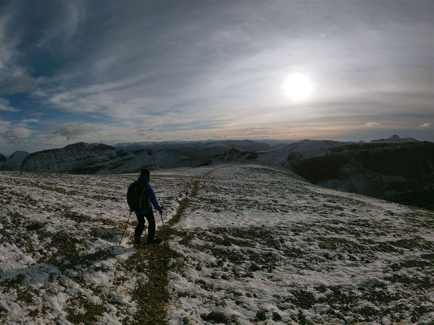 Descending Ruadh-stac Mor towards the main Beinn Eighe ridge. Picture: John Davidson