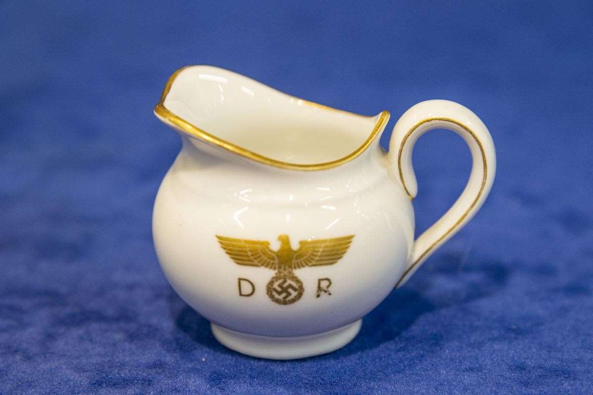 A cream jug from the train carriage used by Nazi propaganda chief Joseph Goebbels (Liam McBurney/PA)