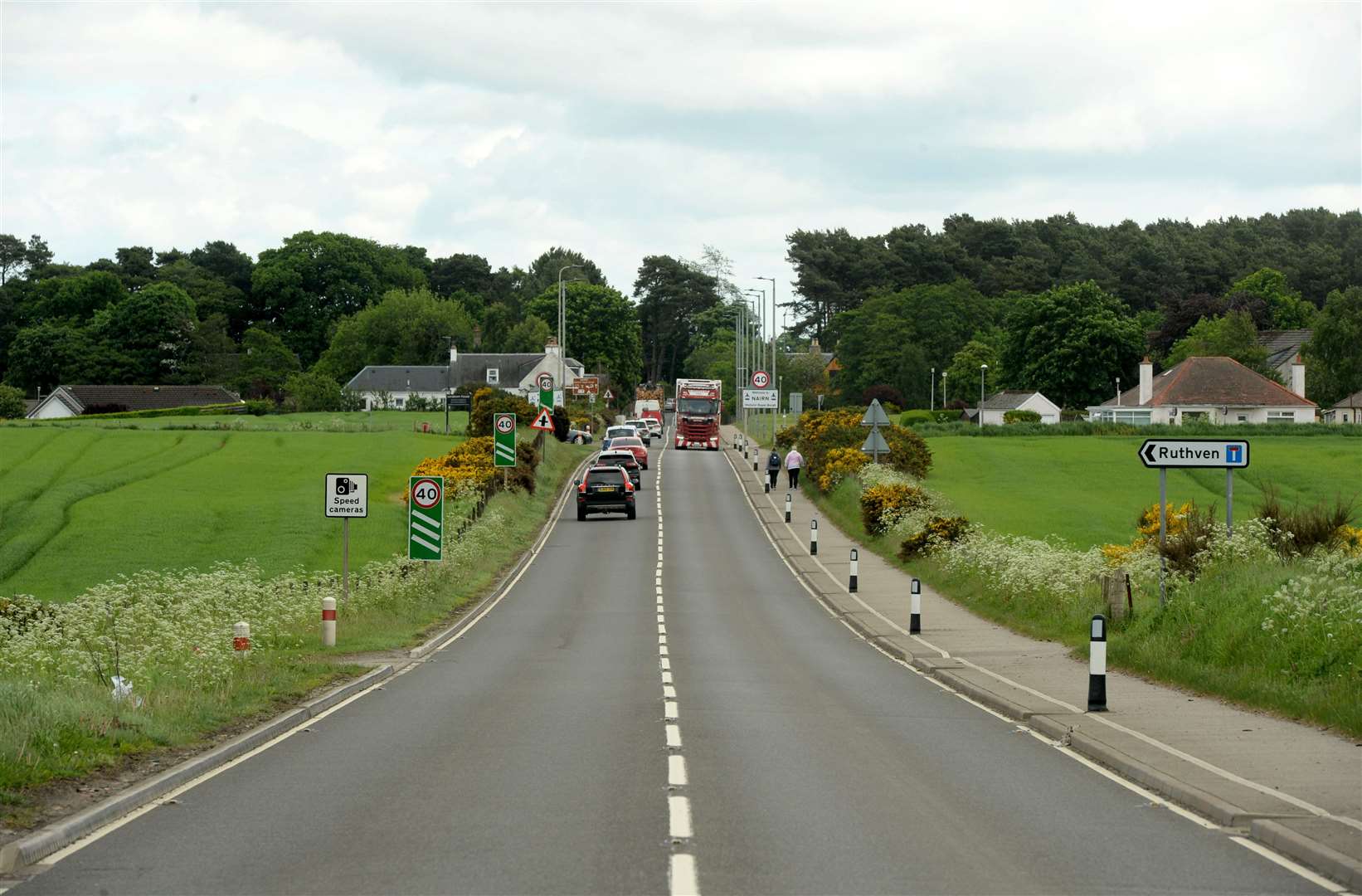 Sandown lands lie either side of the A96 as you enter Nairn from the west.