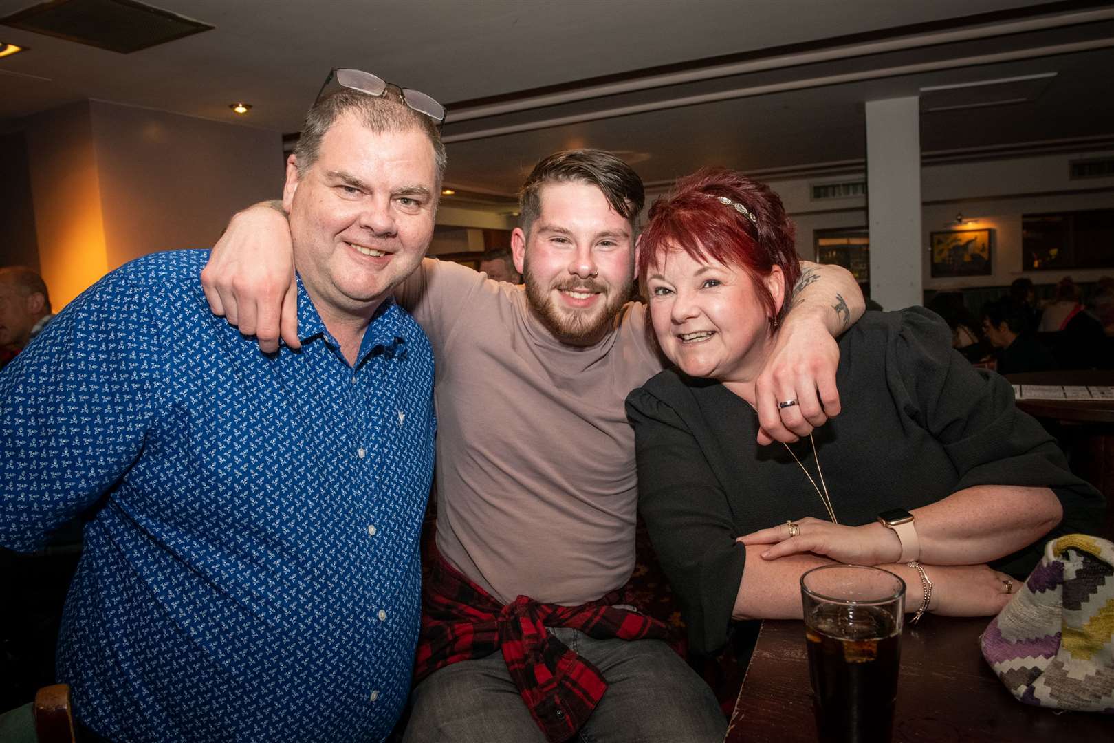 Family night out for Hughie, Callum and Christine Macleod. Picture: Callum Mackay.
