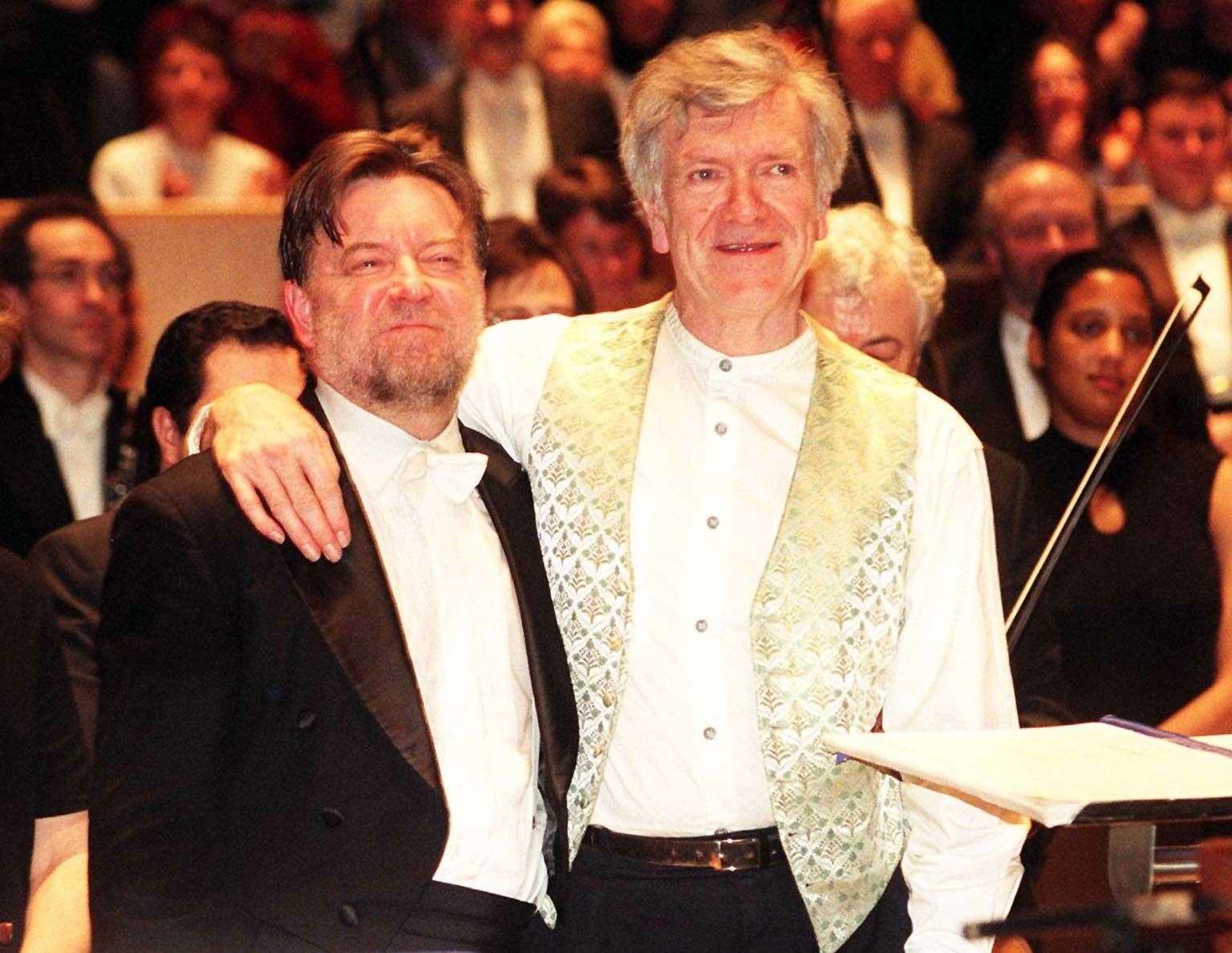 Composer Anthony Payne (right) and conductor Sir Andrew Davis (left) (PA)