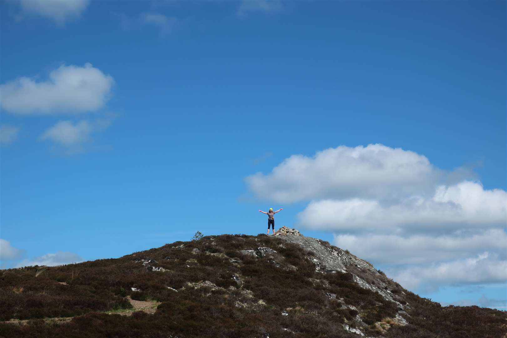 Meg at the top of Carn na Leitire at Abriachan.