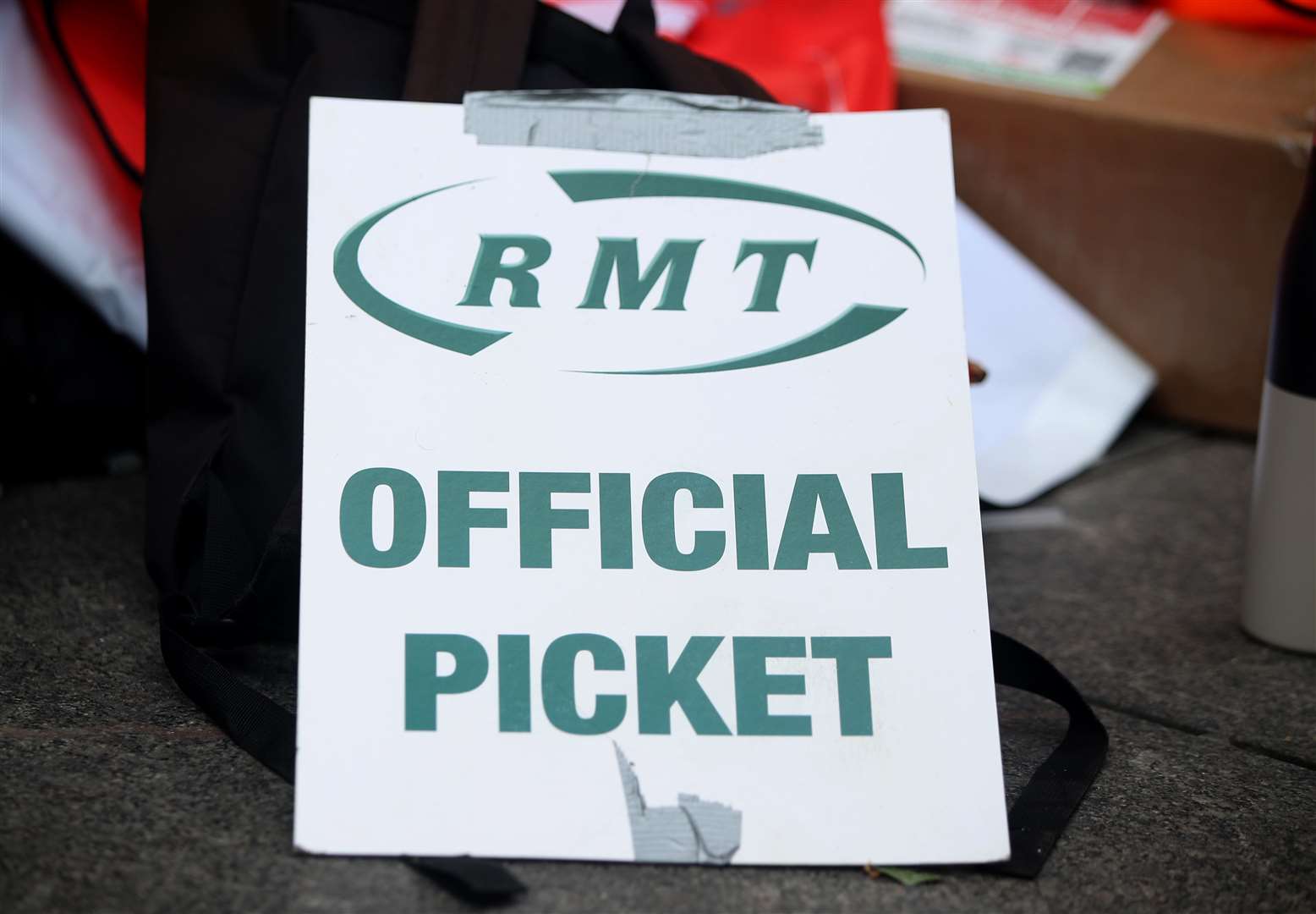 An RMT official picket poster (PA)
