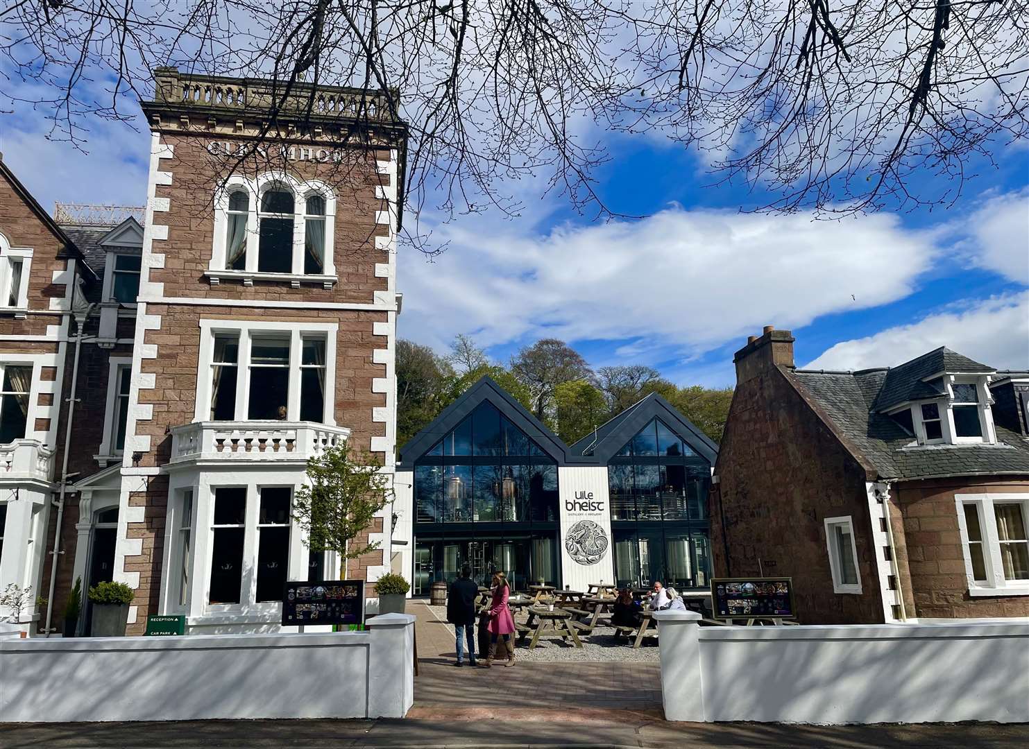 The Glen Mhor Hotel on Ness Bank, Inverness, incorporating the new Uile-bheist Distillery and Brewery.