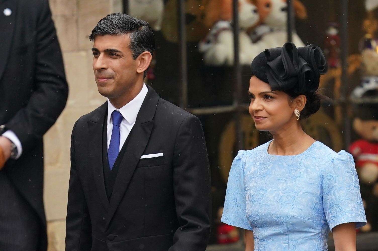 Prime Minister Rishi Sunak and his wife Akshata Murty arriving at the abbey (Jacob King/PA)