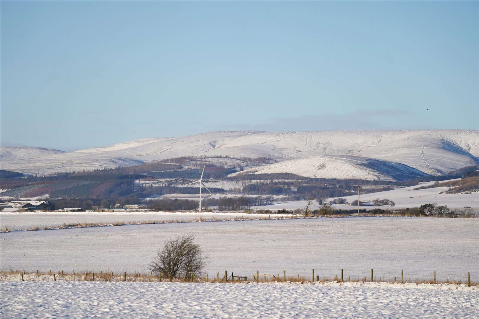 Snowy conditions near Fordoun (Andrew Milligan/PA)