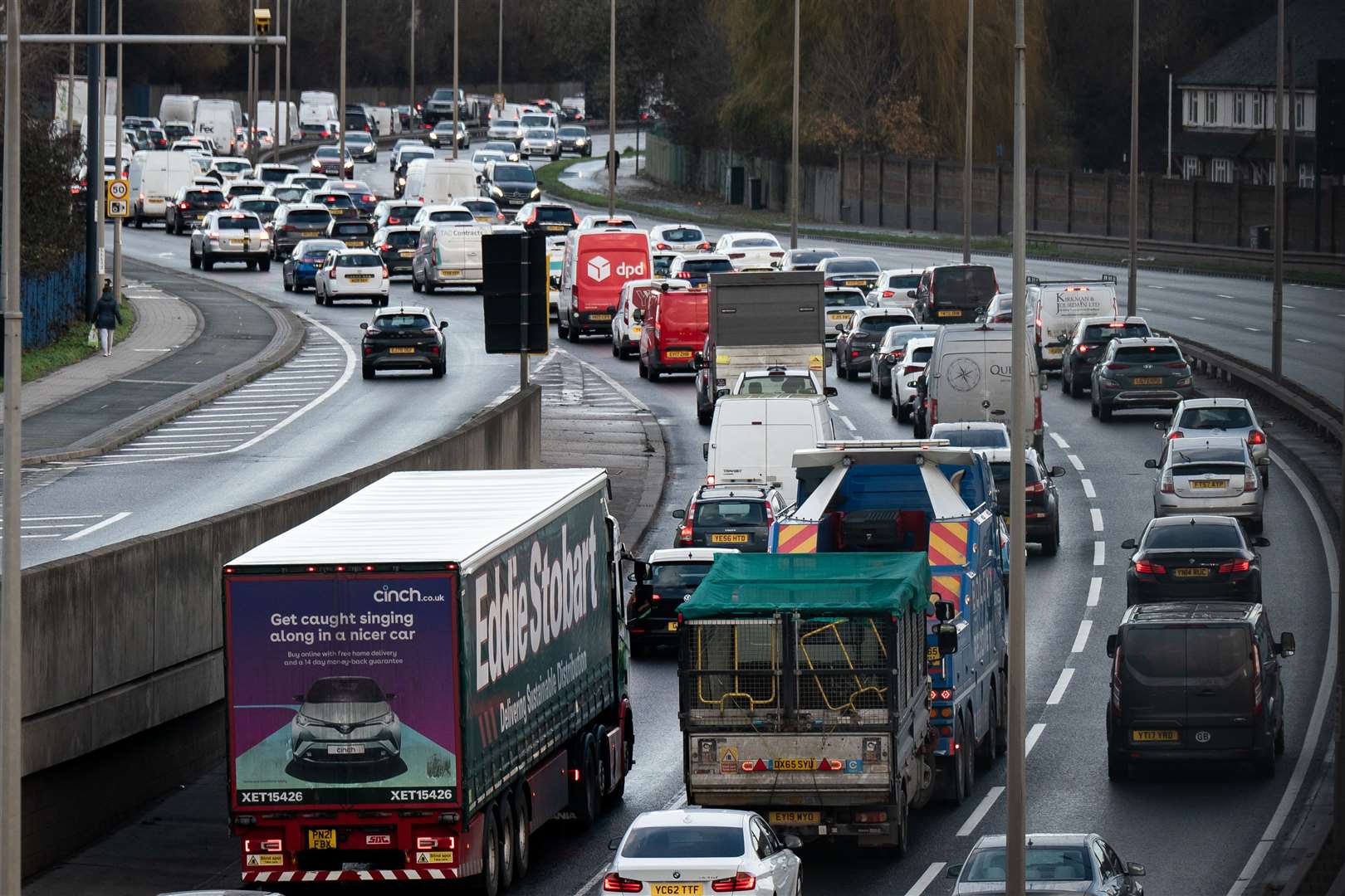 Traffic on the A13 in London (Aaron Chown/PA).