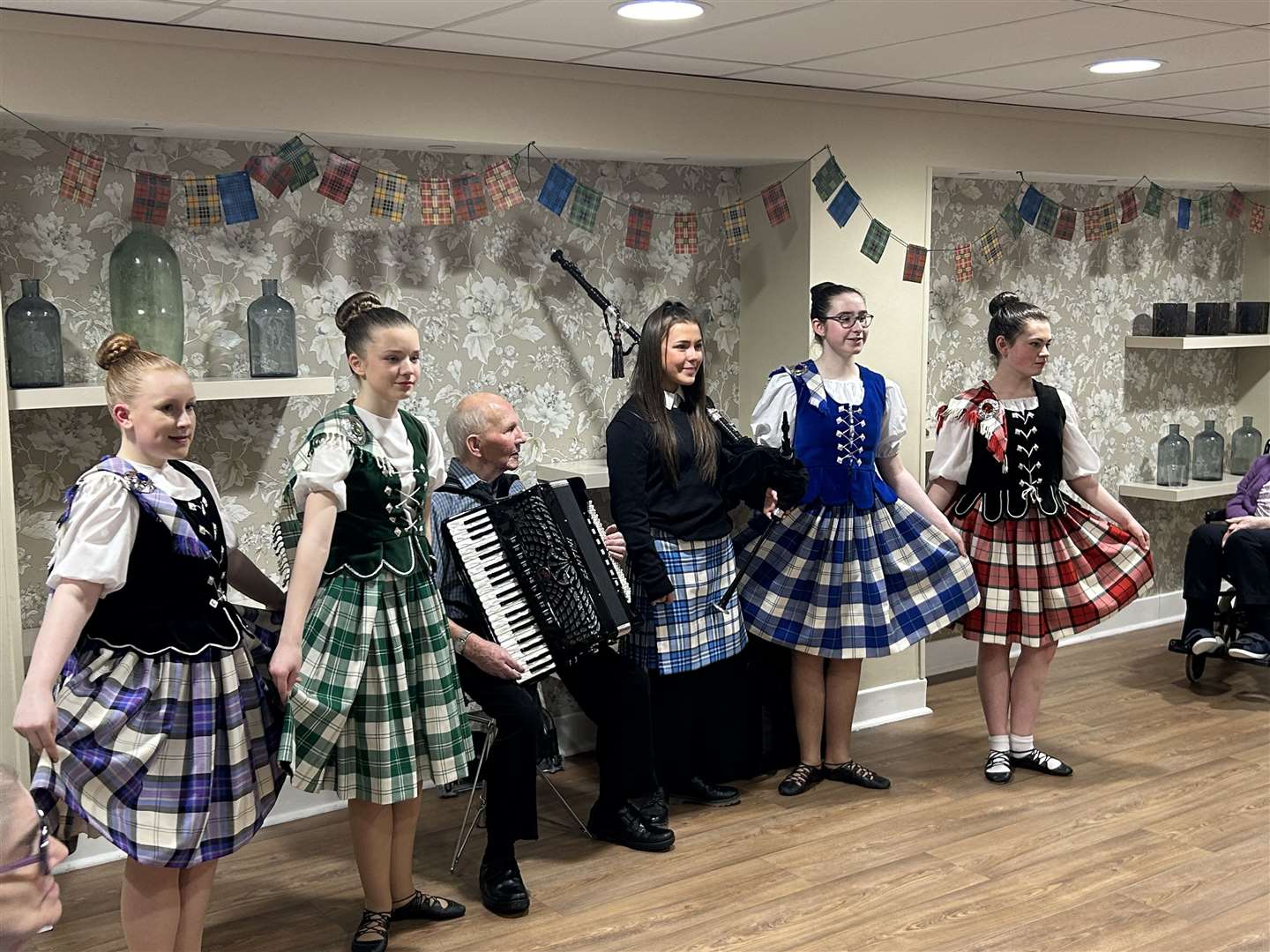 Scenes from the Burns Night celebrations at the care home. Picture supplied.