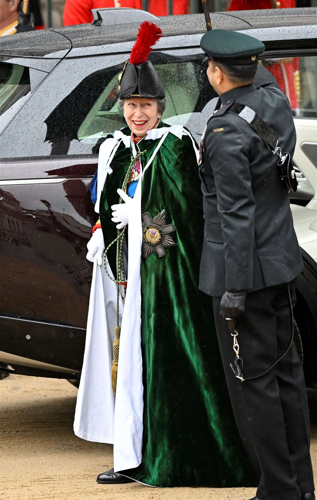 The Princess Royal arrives for the ceremony in a rainy London (Toby Melville/PA)
