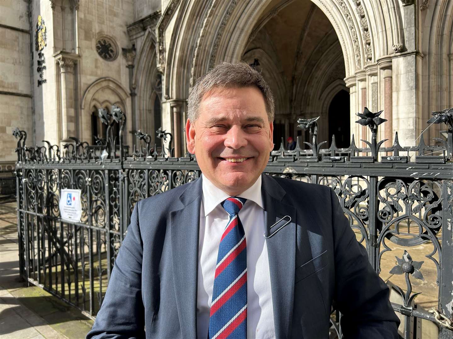 Andrew Bridgen outside the Royal Courts of Justice (PA)