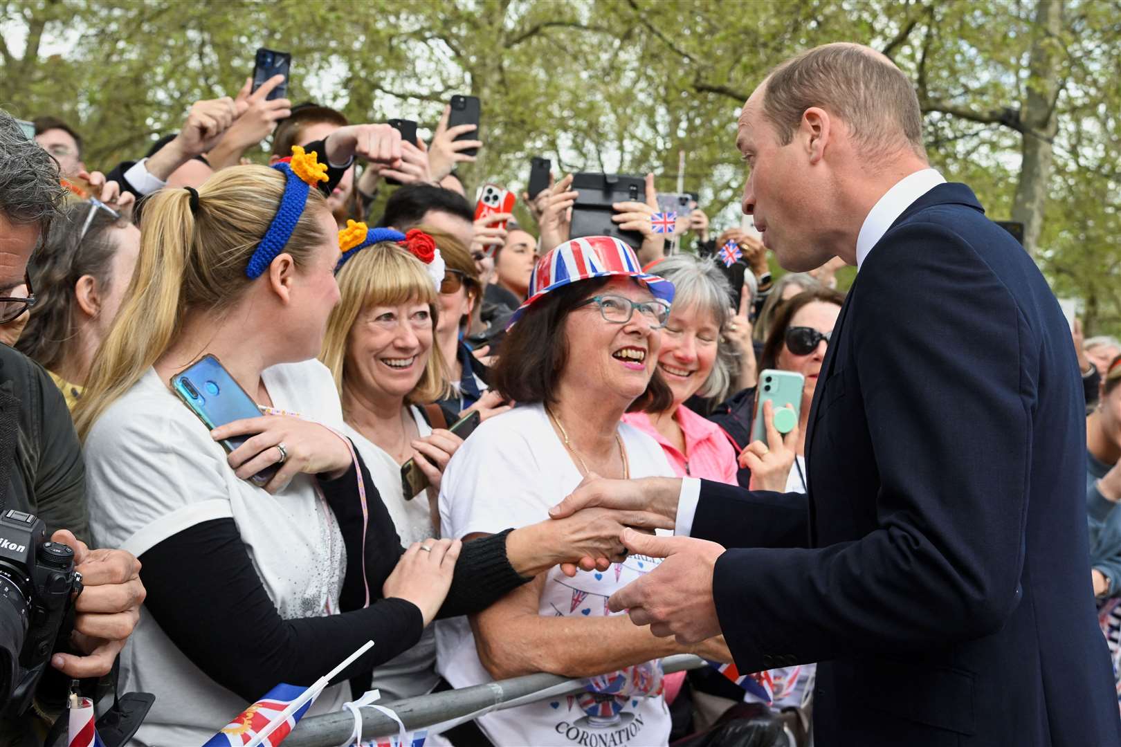 William joined his wife and the King on The Mall. Toby Melville/PA