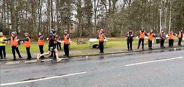 The youth volunteers in action. Picture: Police Scotland.