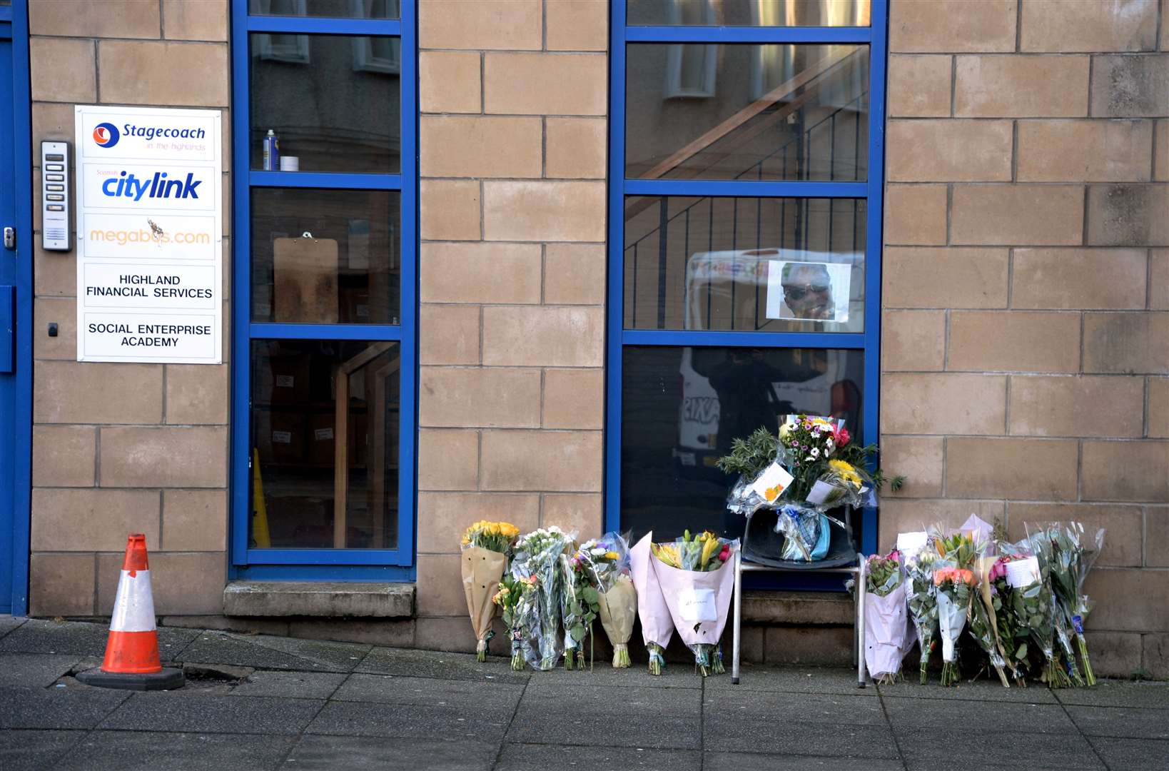 Tributes were left at Inverness Bus Station after Mr Chache's death.