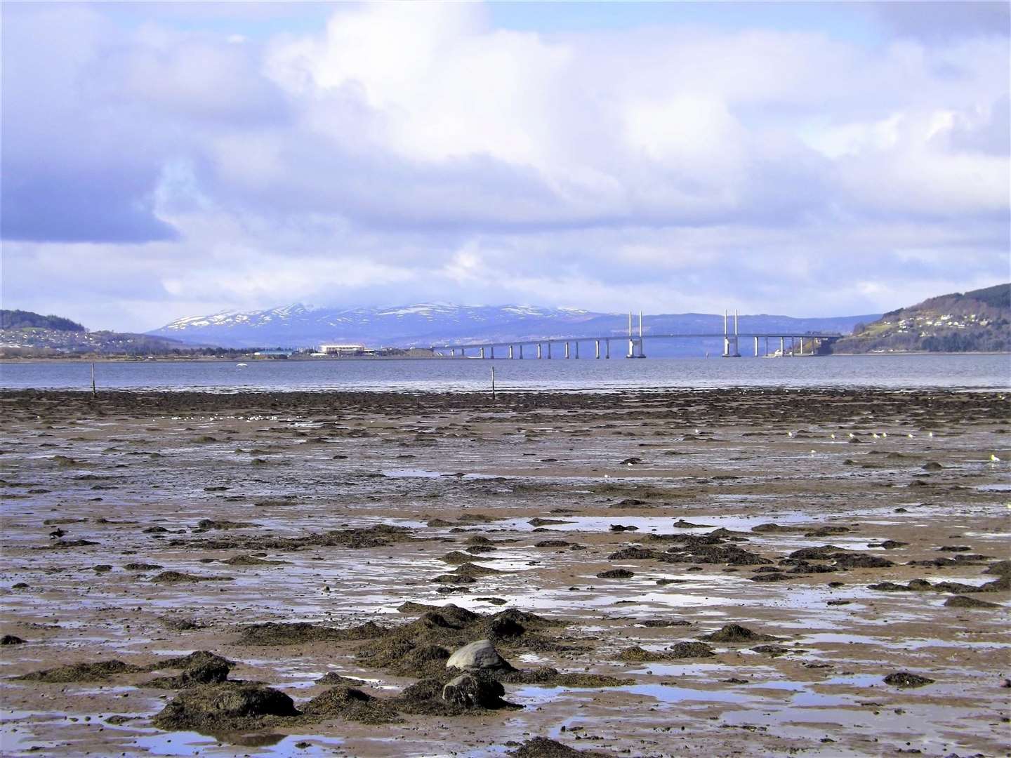 Tide out looking towards the Kessock Bridge. Picture: Harry Payne