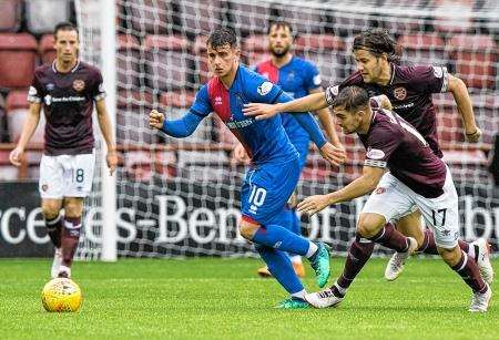 Aaron Doran in action during Inverness Caledonian Thistle's 5-0 defeat at Hearts last Sunday.