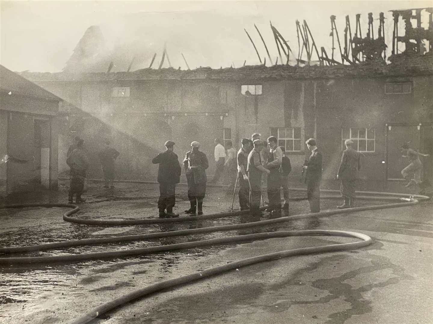 Bonawood chipboard factory after it burnt down.