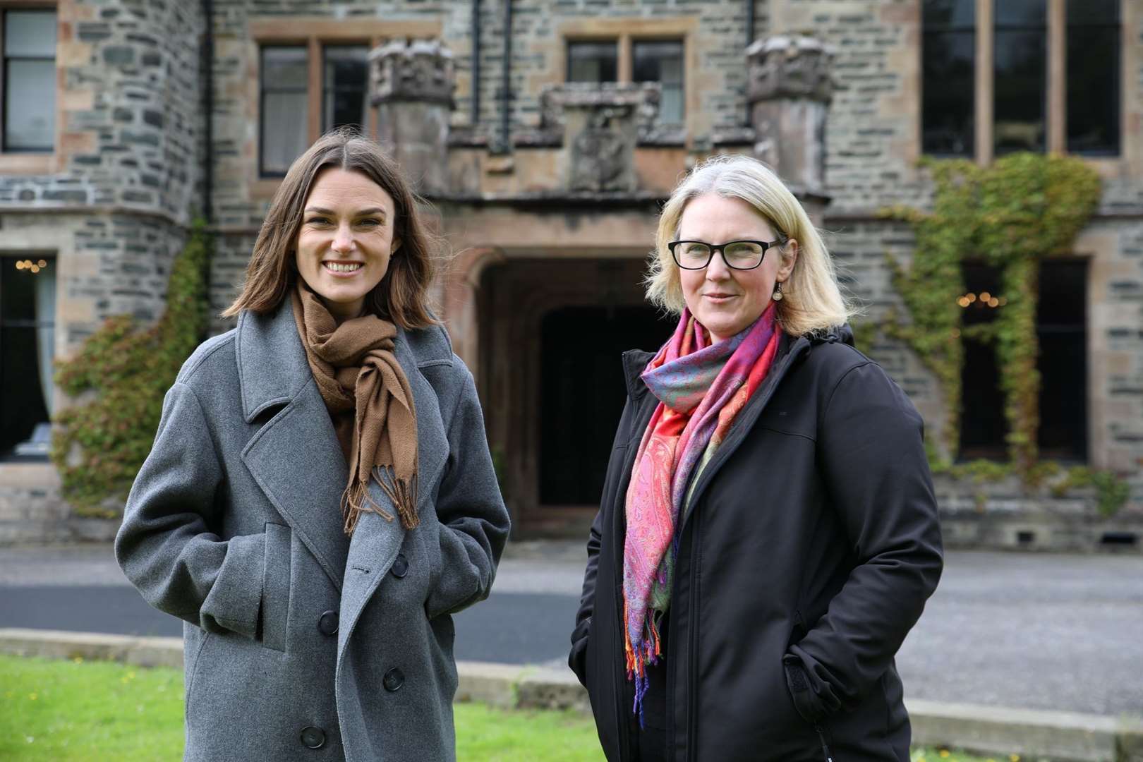 Keira Knightely and Lorna Steele-McGinn from the Highland Archive Centre.