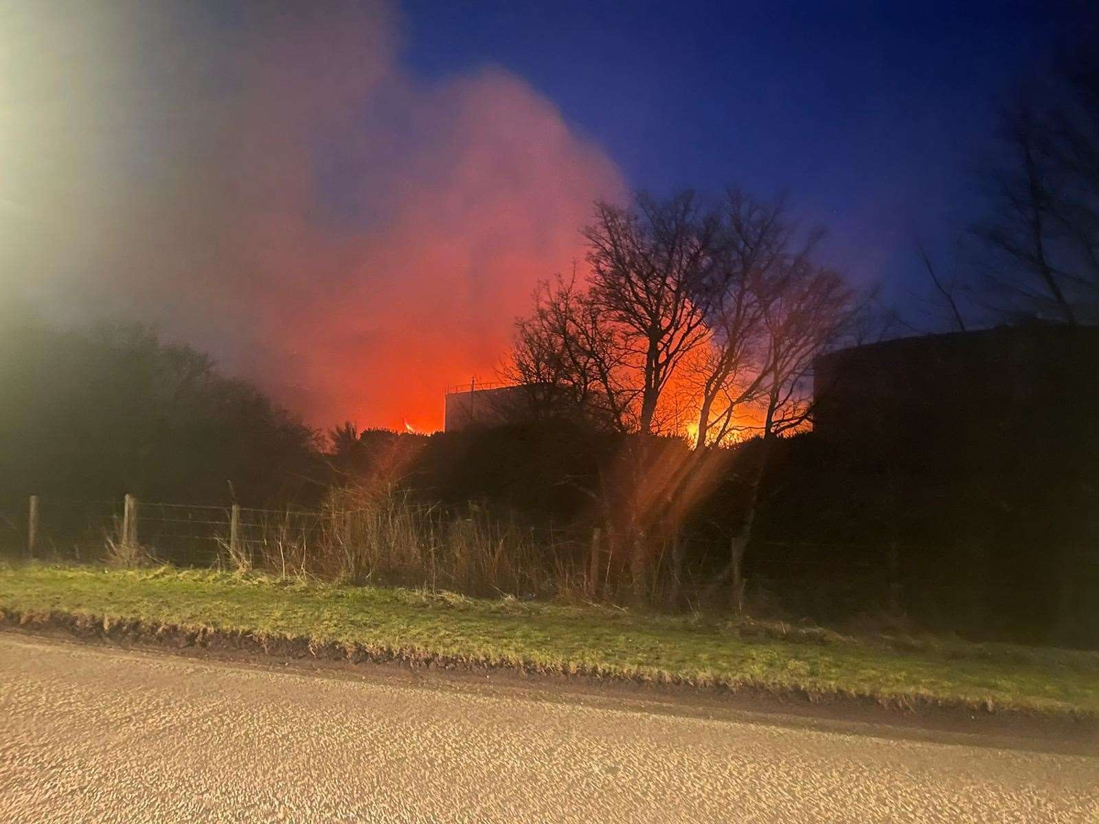 The blaze could be seen for miles around. Picture: Shannen Murdoch