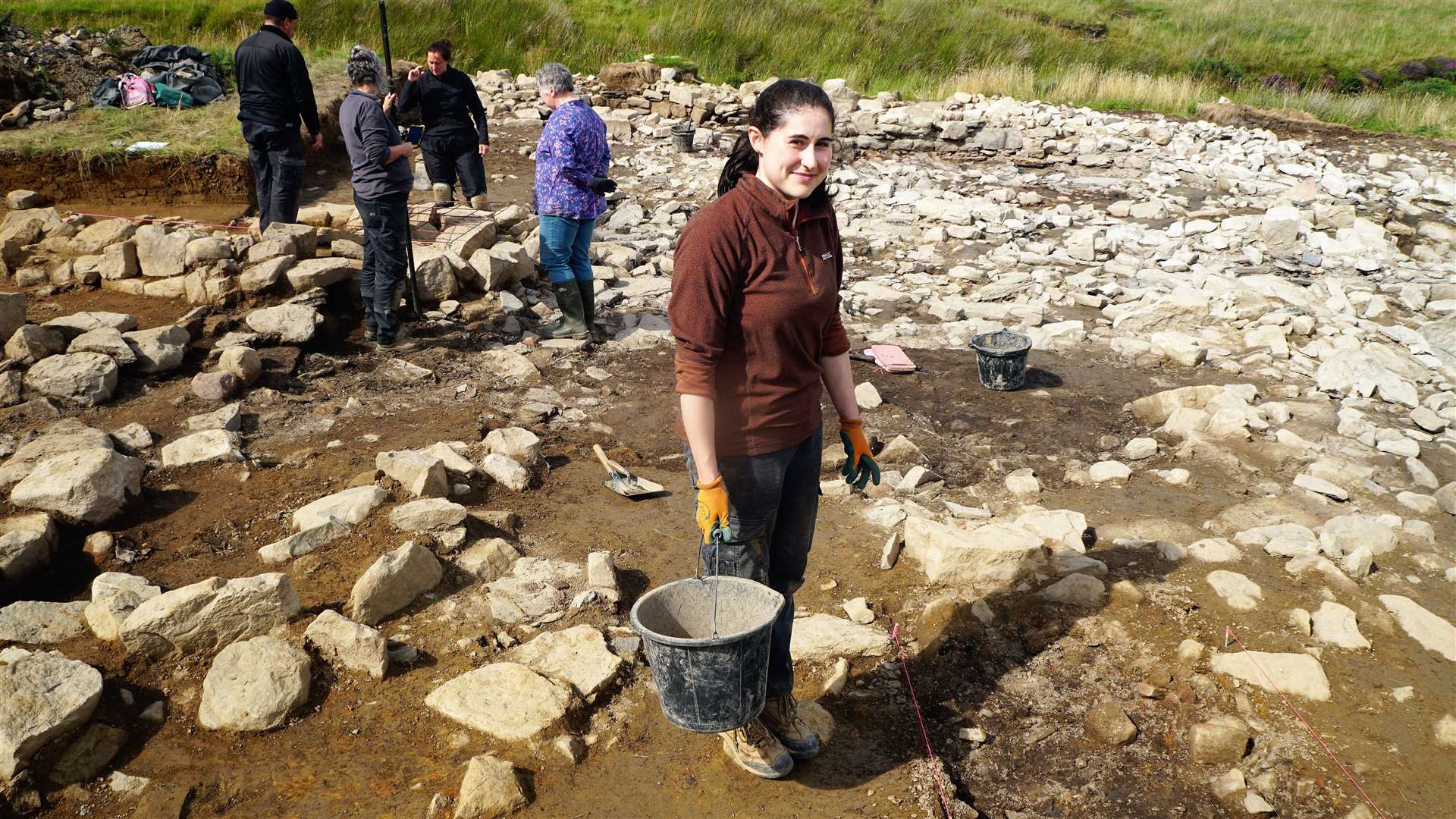 Orkney-based archaeology student Sara Marinoni at the Swartigill site. Picture: DGS