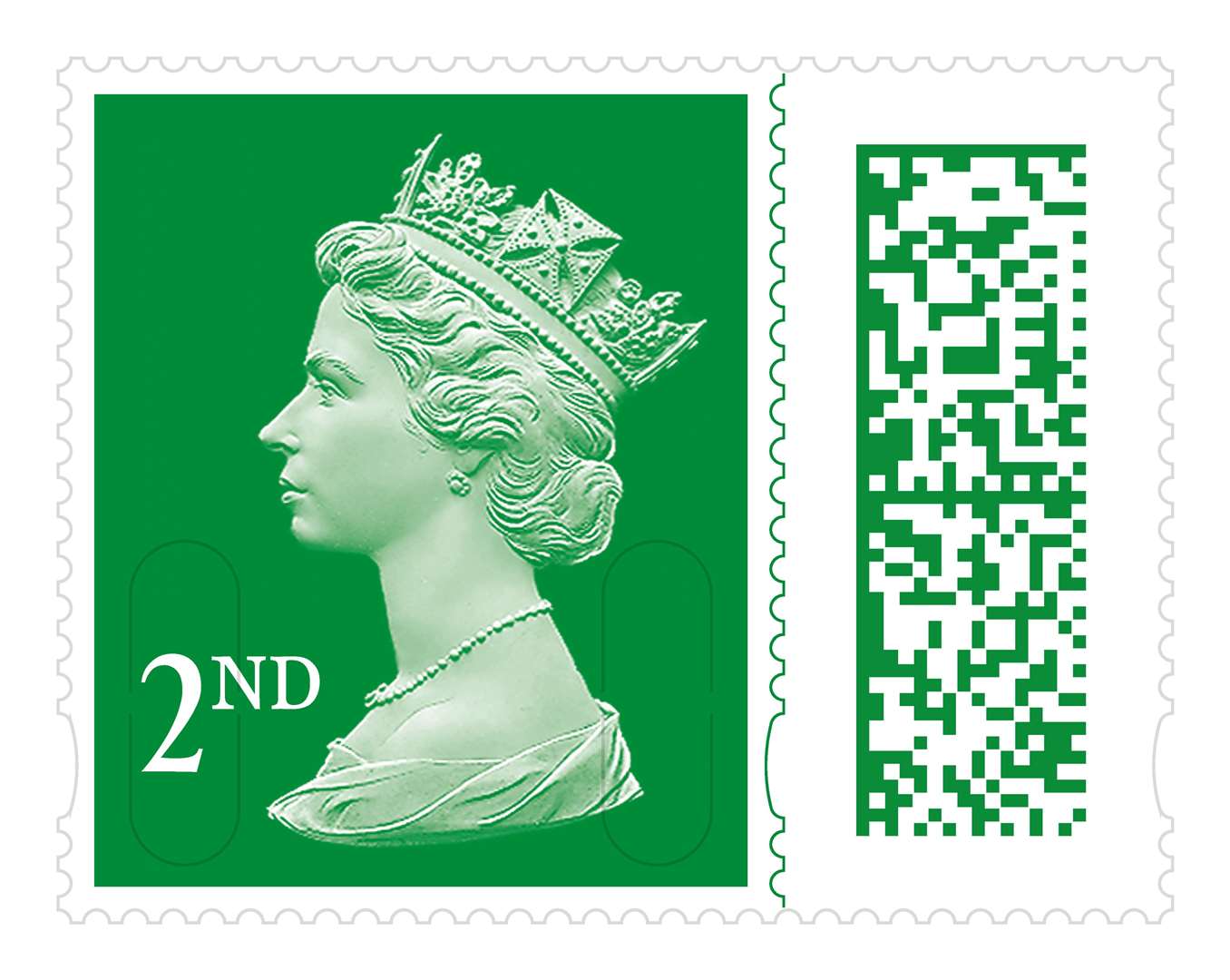 Holly green stamp with the new coding.