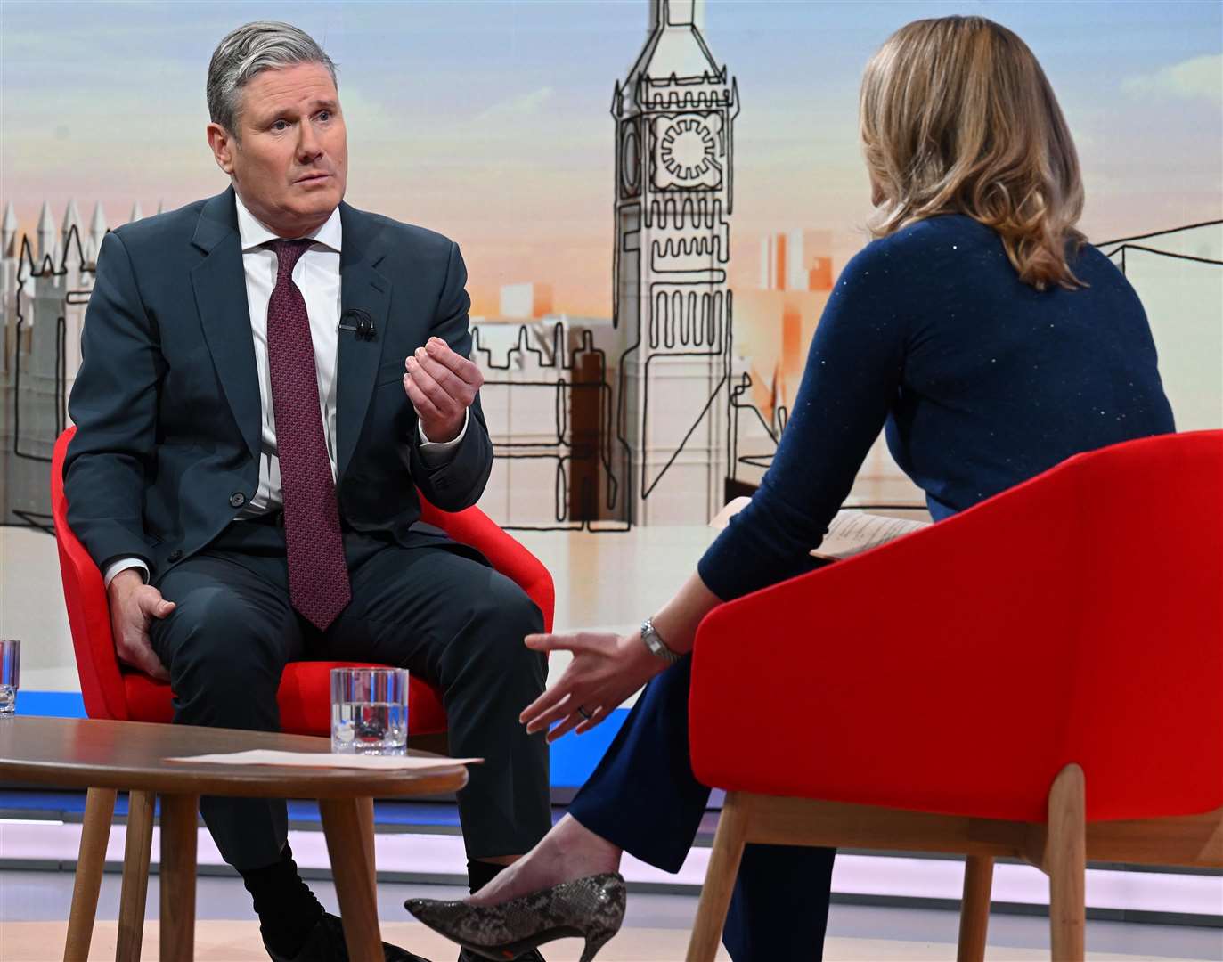 Sir Keir Starmer appearing on Sunday With Laura Kuenssberg (Jeff Overs/BBC/PA)