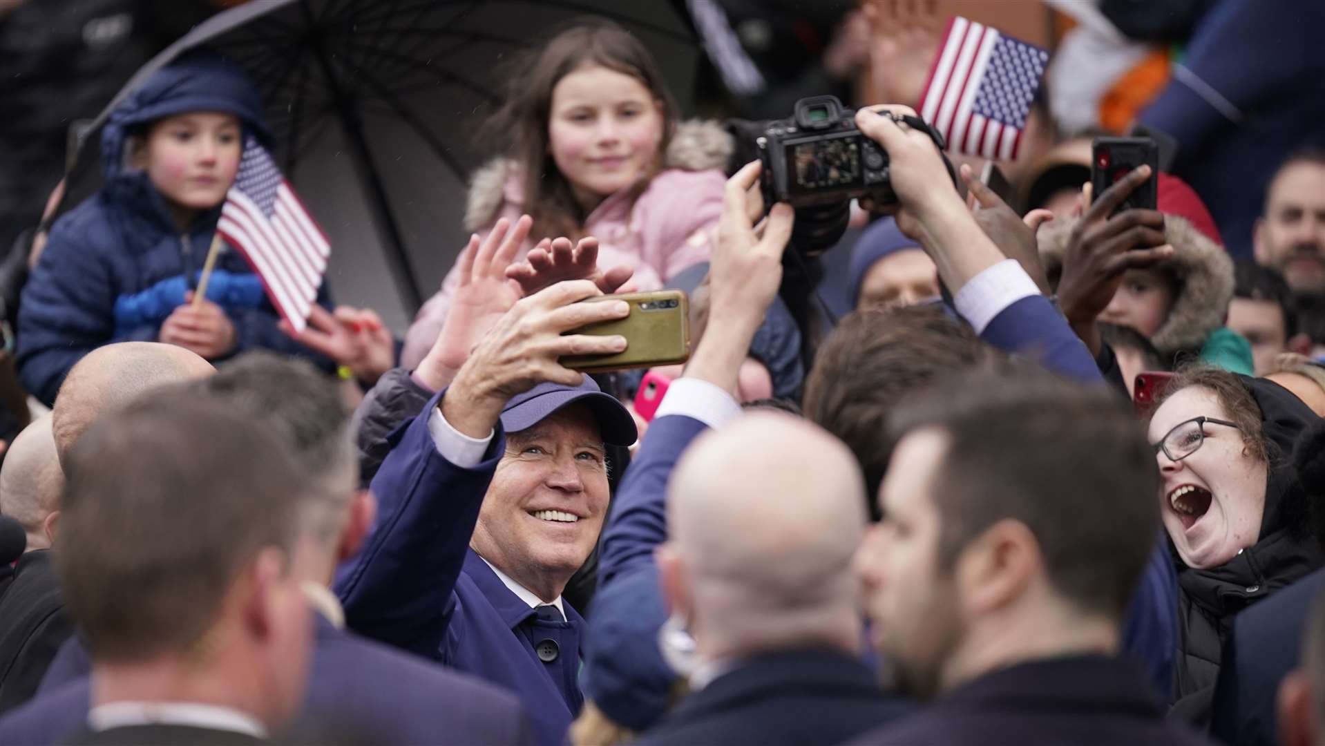 In April, US President Joe Biden was greeted with shouts of ‘welcome home Joe’ as he shook hands and took selfies with excited locals in Dundalk, Co Louth, during his four-day trip to Ireland (Niall Carson/PA)