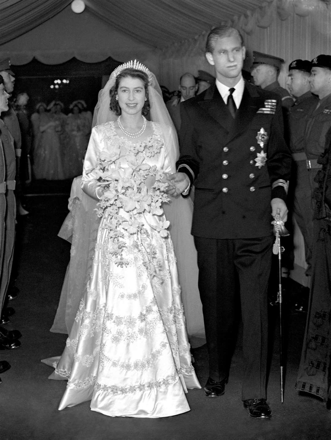 The Queen and the Duke of Edinburgh on their wedding day in 1947 (PA)
