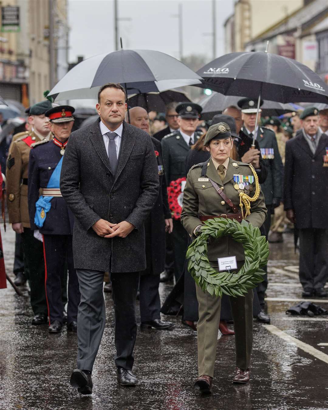 Taoiseach Leo Varadkar during the Remembrance Sunday service (Liam McBurney/PA)