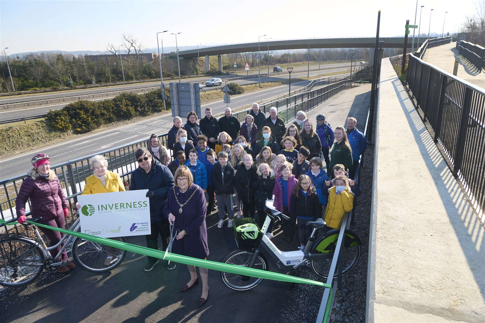 The new Raigmore Active Travel Link is officially opened.