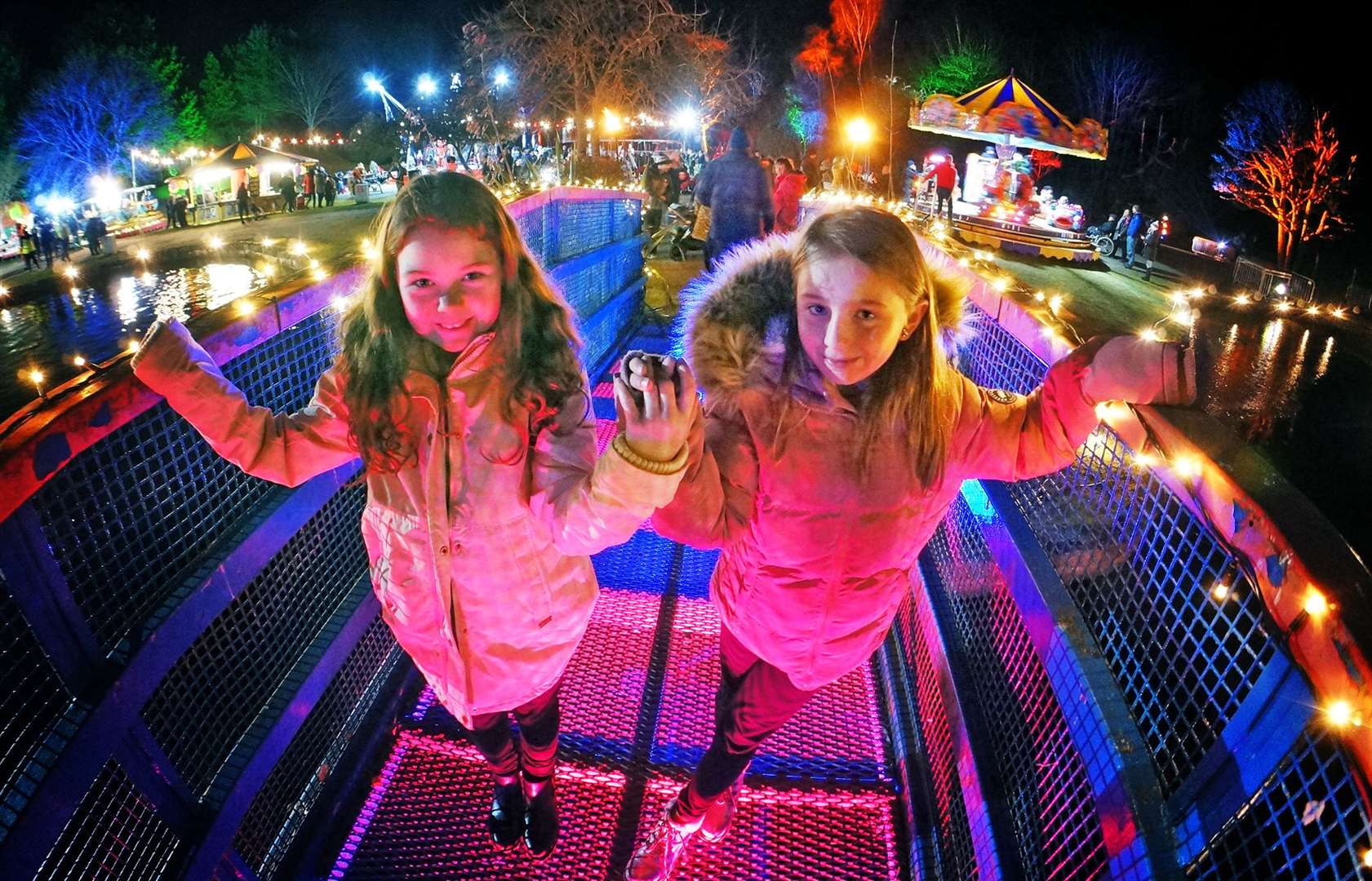 9 year olds Isla Mackenzie (left) and Laura Gil step into wonderland. Picture: Gair Fraser.