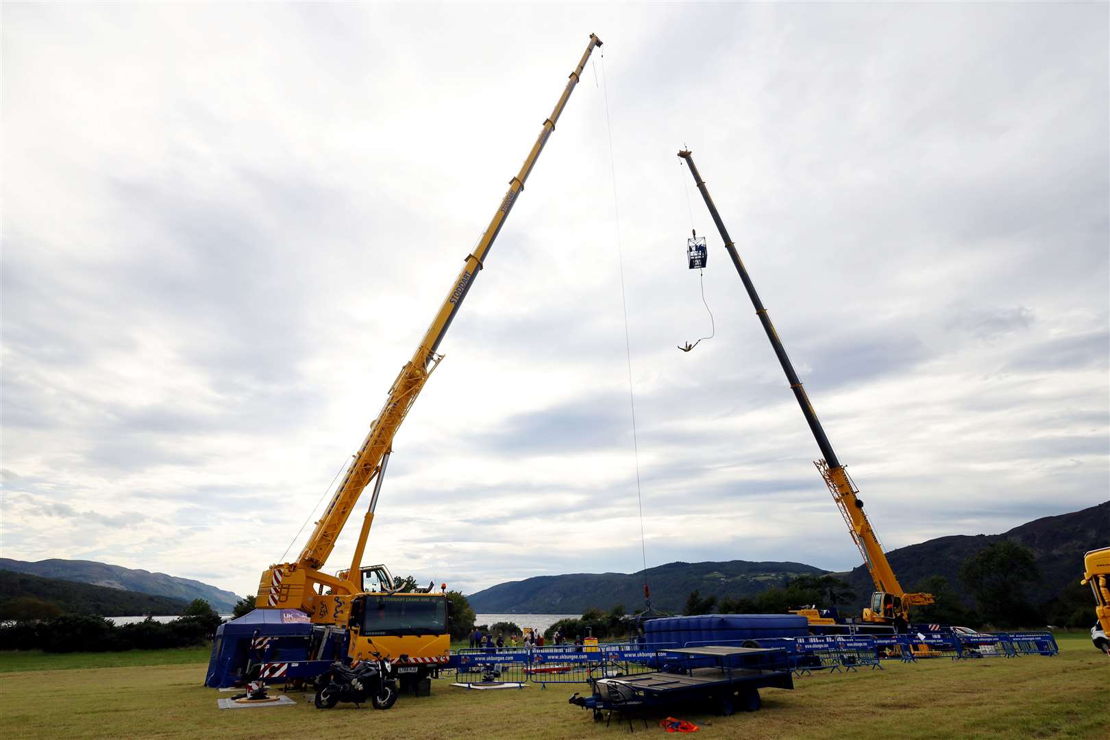 The two cranes at Dores. Picture: James Mackenzie.