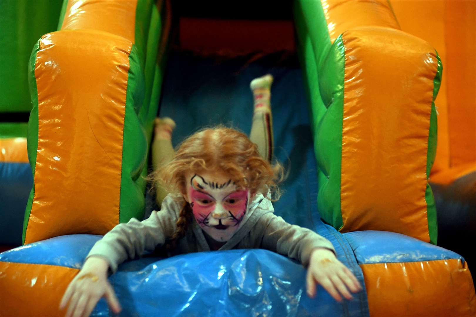 Hope Maxwell on the Halloween themed bouncy castle