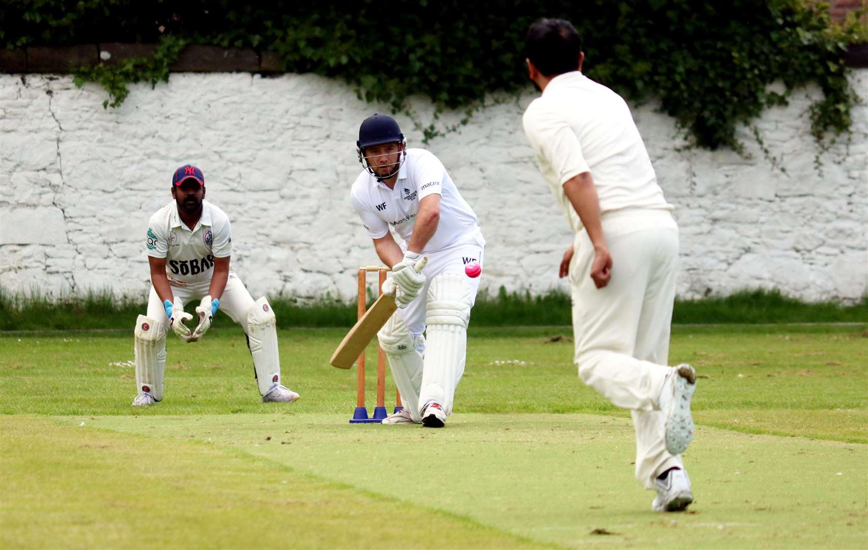 Northern Counties v Highland cricket friendly at the Northern Meeting Park..A. Green getting ready to hit the ball..Picture: James Mackenzie..