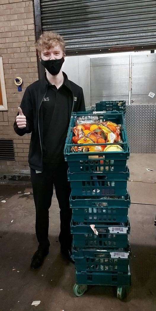 M&S Inverness colleague David prepares food for foodbanks around the city.