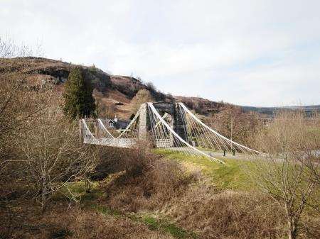 The suspension bridge at Bridge of Oich carried the main road until 1932.
