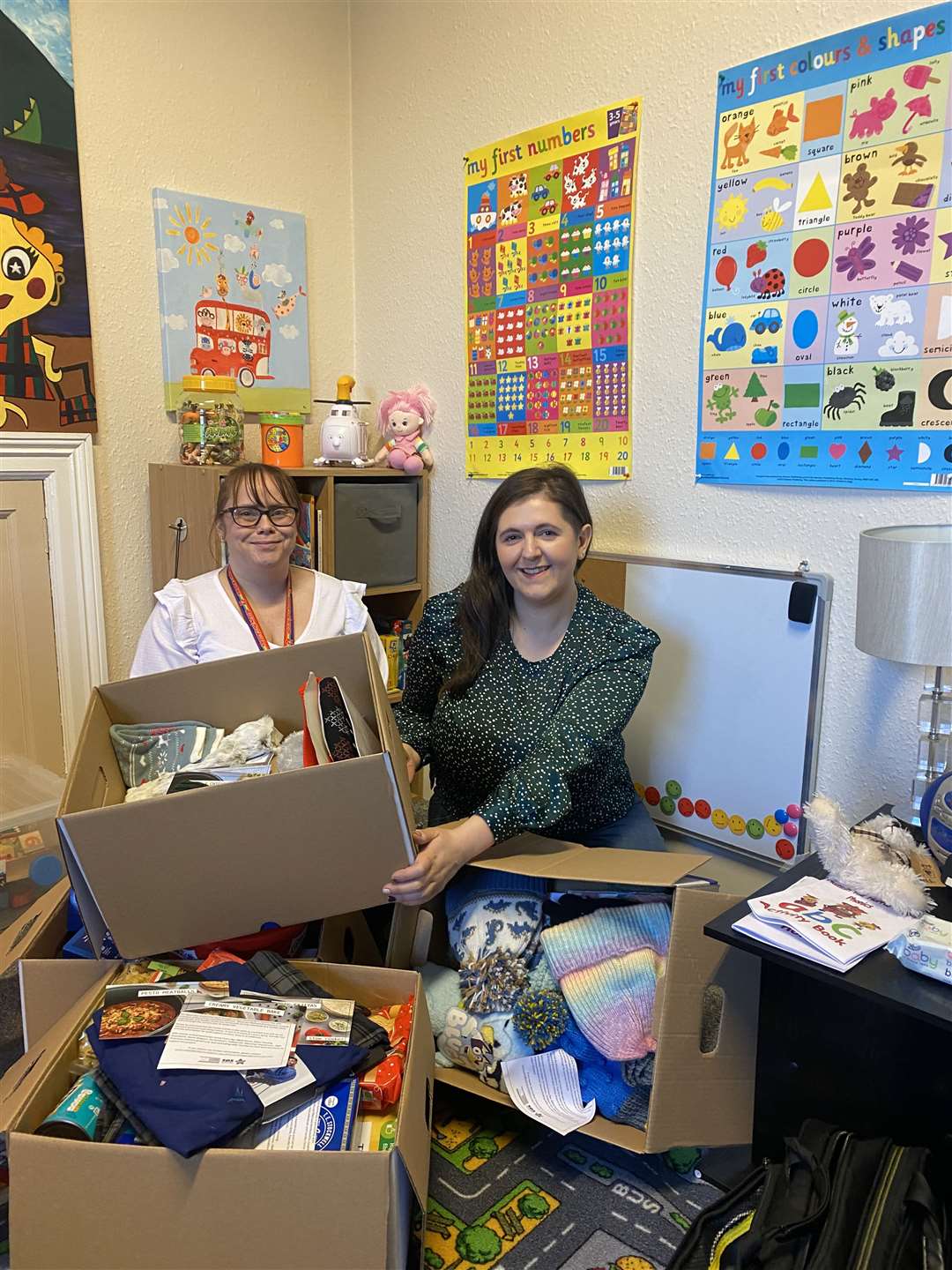 Kerry O’Hagan (right), head of offender outcomes at HMP Inverness was key in organising the warm boxes initiative, with Lorna Pattie, service co-ordinator for HMP Inverness visitor centre (who also works for Action for Children).