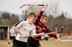 Action from the Orion Premiership match between Lovat and Oban Camanachd.