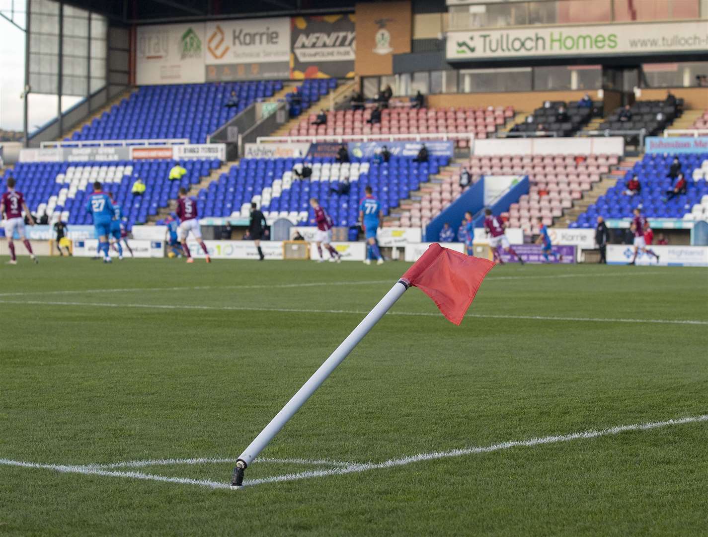 Strength of the gale force wind highlighted at the Caledonian Stadium. Picture: Ken Macpherson Photographers.