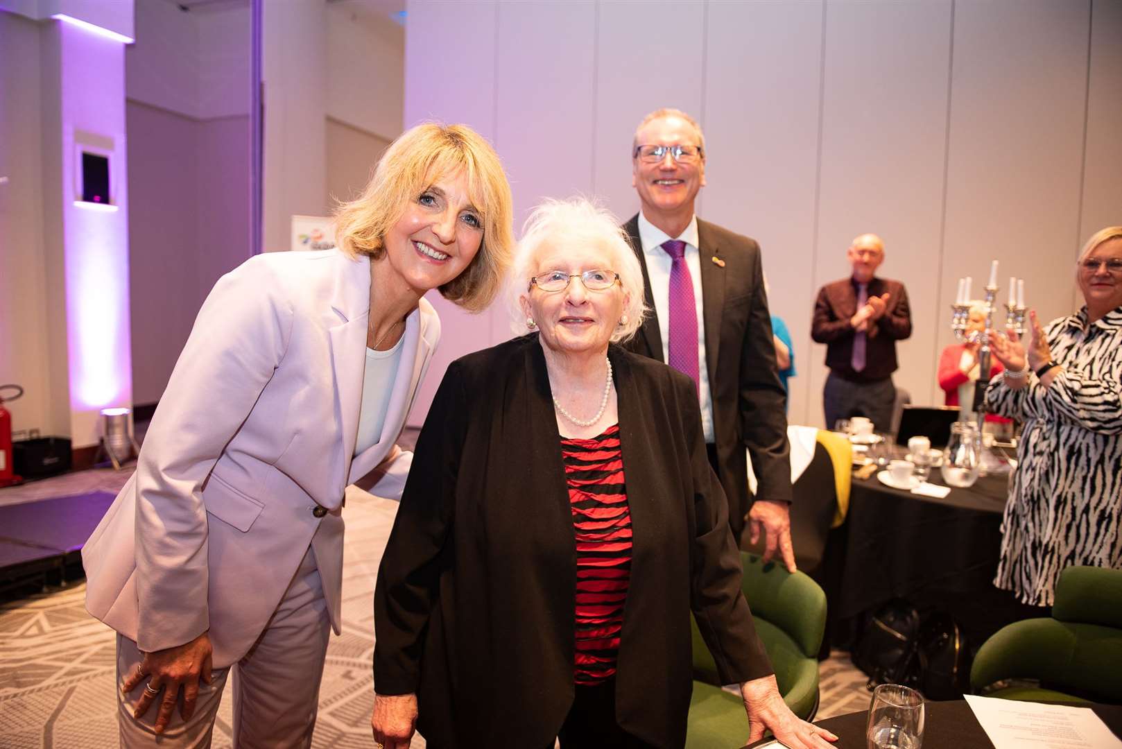 Anne McCreadie with Kaye Adams, who chaired the awards ceremony, and Brian Sloan, chief executive of Age Scotland.