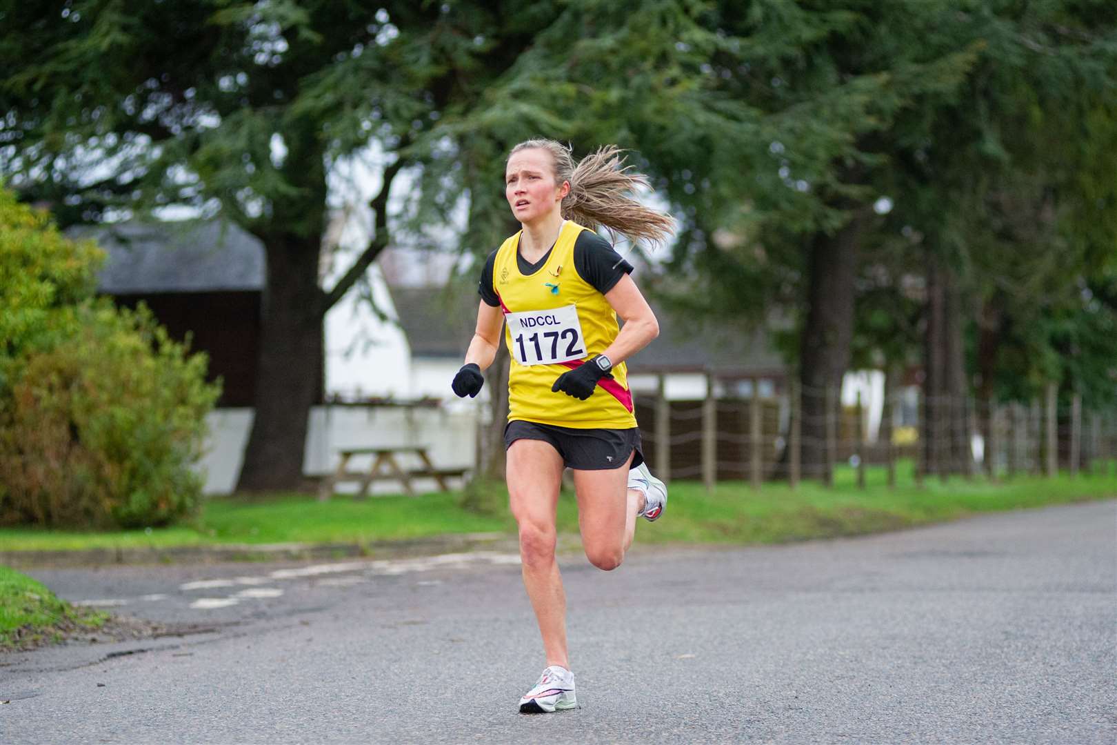 1st Female runner and 22nd overall - Inverness Harrier Jenny Bannerman (#1172) finished the race in a time of 35:08...The 'Back to Basics' 10k race, held on the back roads to the north of Forres. ..Picture: Daniel Forsyth..