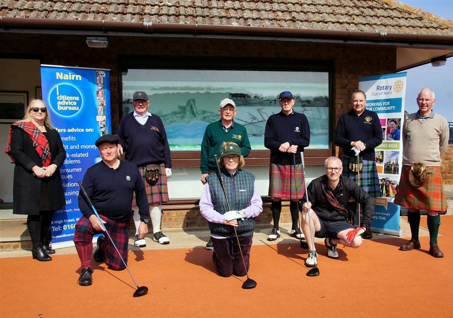 Nairn rotary Members and CAB staff on their Kiltwalk golf day.