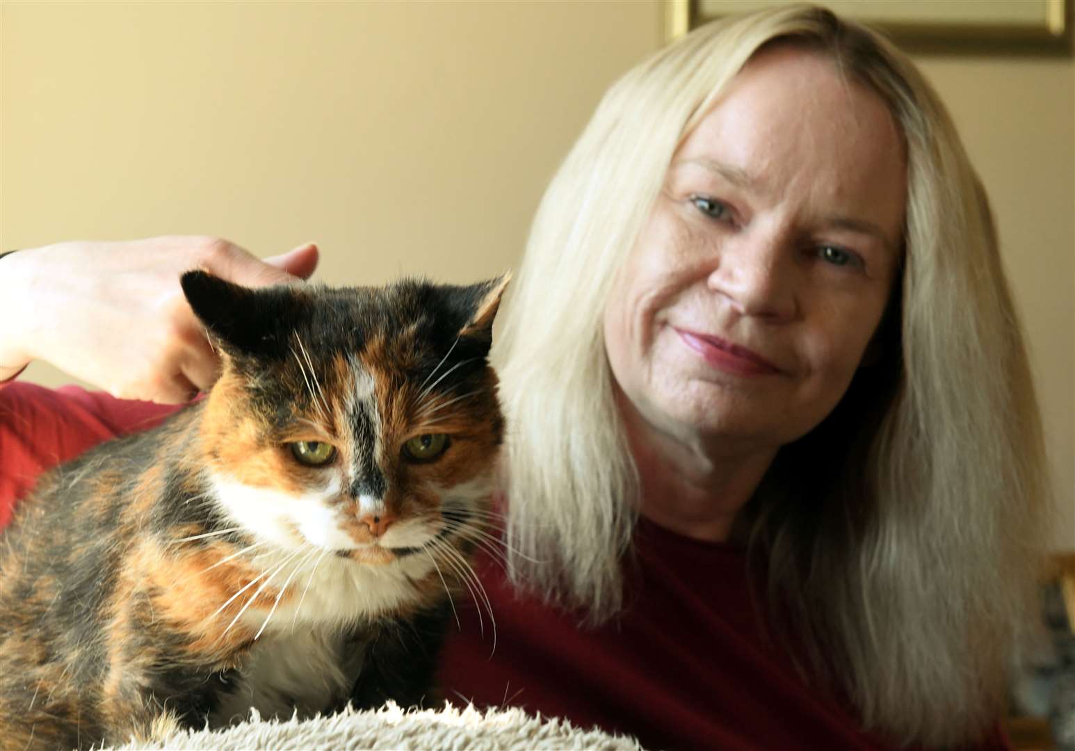 Caley the 23 year old cat with her owner, Sandra Nairne Picture: James Mackenzie